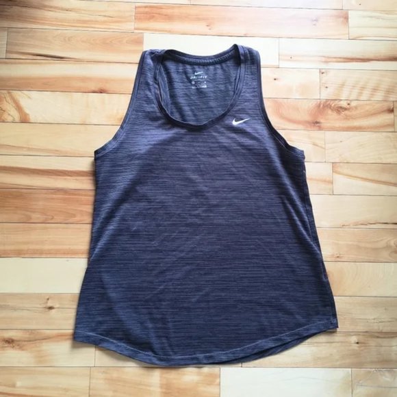 Nike Dri Fit Heathered Charcoal Gray Tank Top - Small - Picture 1 of 2